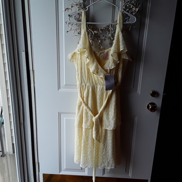 Gal Meets Glam Helena Eyelet Faux Wrap Dress NWT - Picture 5 of 16